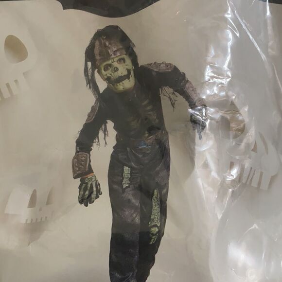 Kids Skeleton Warrior Halloween Costume Size L (12-14) NWT *Read Description - Picture 1 of 9
